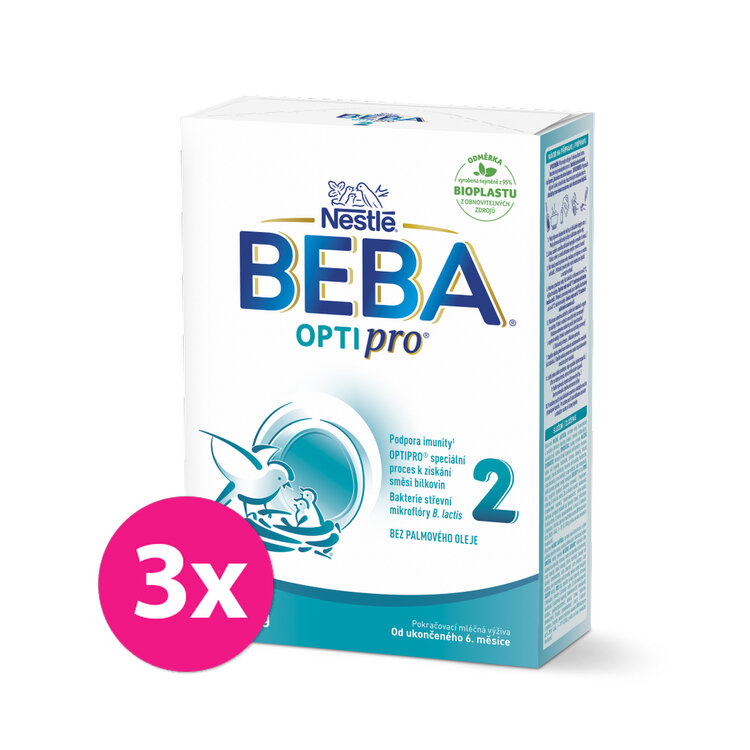 3x BEBA OPTIPRO® 2 Mléko pokračovací kojenecké