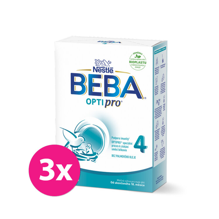 3x BEBA OPTIPRO® 4 Mléko batolecí