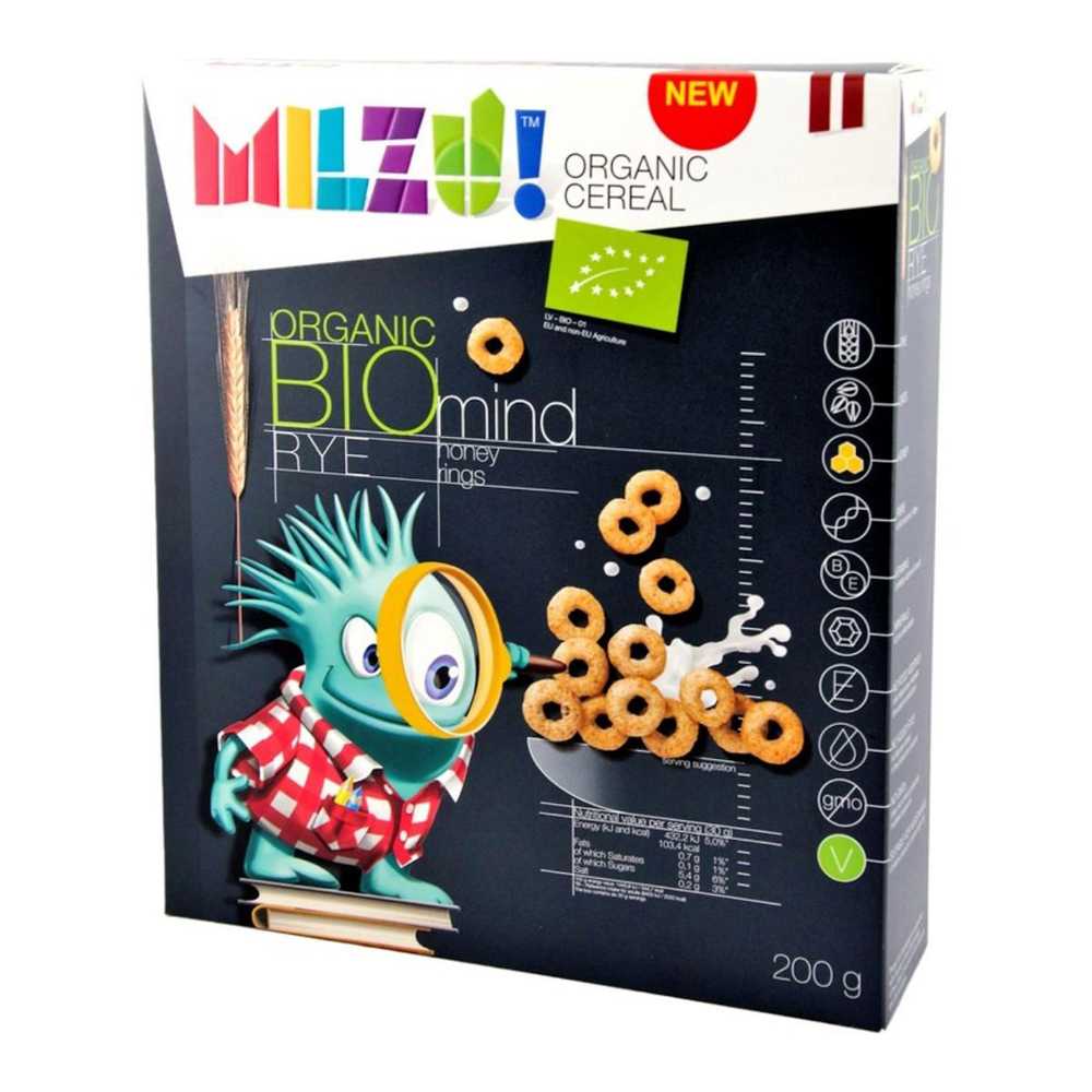 3x MILZU! BIO Kroužky cereální s medem 400 g