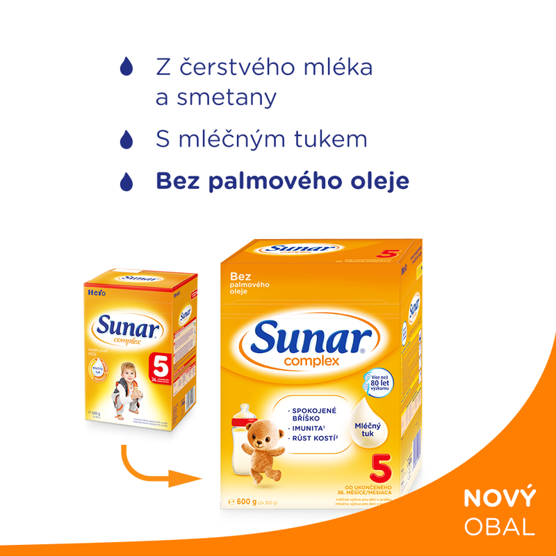 6x SUNAR Complex 5 Mléko kojenecké 600 g