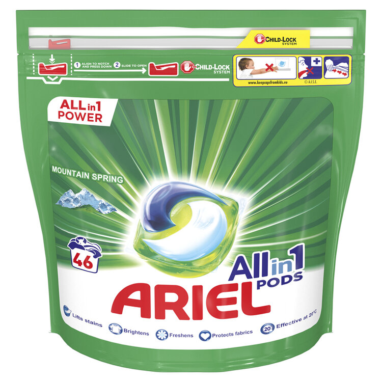 Ariel All-In-1 PODs Mountain Spring Kapsle Na Praní 46 PD