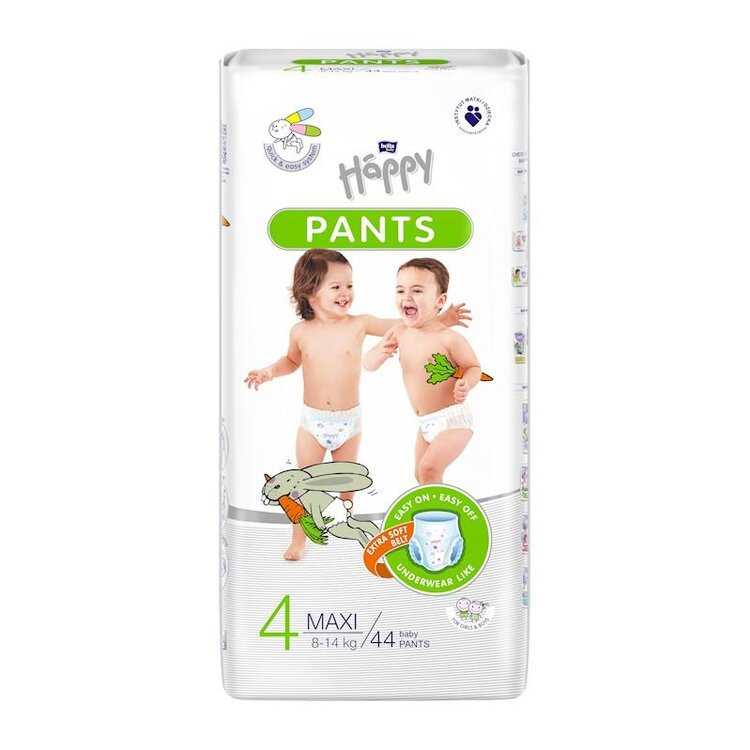 BELLA HAPPY Pants Kalhotky plenkové jednorázové 4 Maxi (8-14 kg) 44 ks