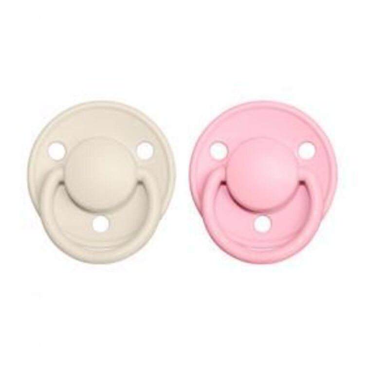BIBS De Lux dudlíky z přírodního kaučuku 2 ks vel. 1 Ivory / Baby Pink