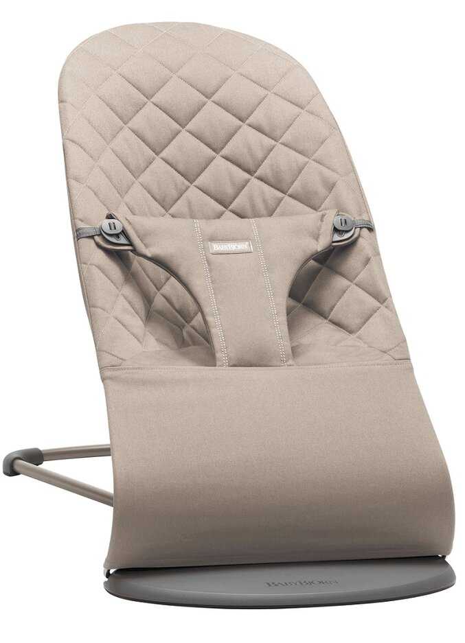 BabyBjörn Bouncer Bliss Sand šedá cotton