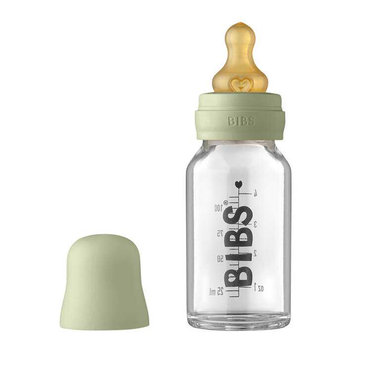 Bibs Baby Bottle skleněná láhev Sage 110 ml