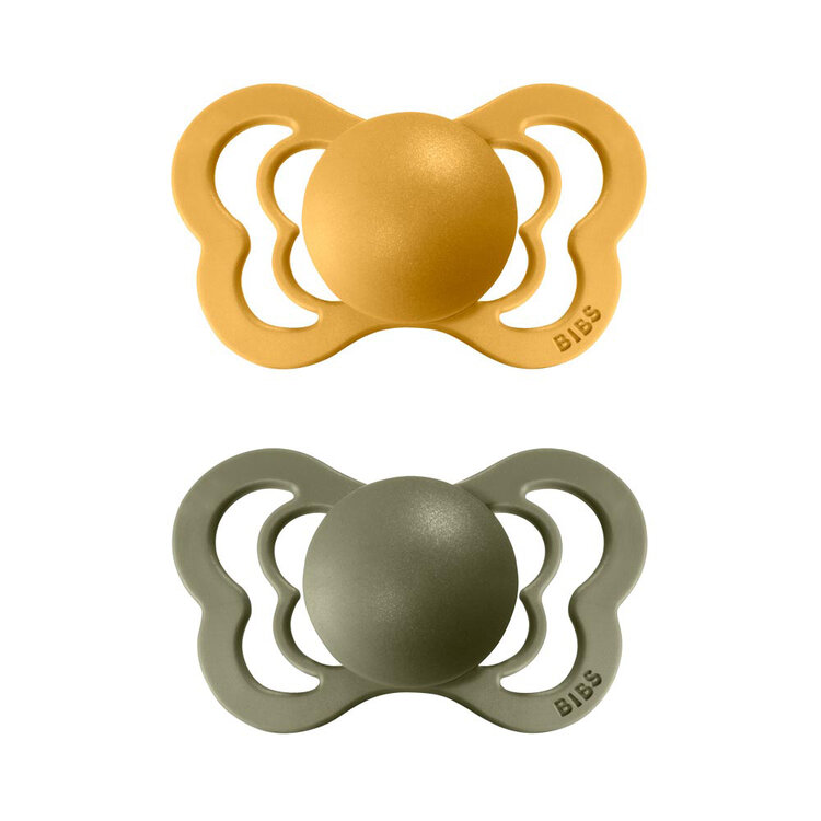 Bibs Couture ortodontické Honey Bee/Olive medová olivově zelená 2 ks