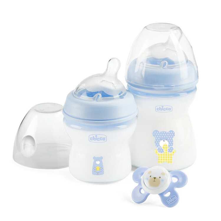 CHICCO Set dárkový Natural Feeling + Comfort šidítko - kluk 0m+