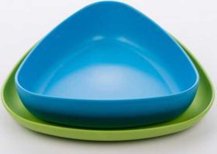 EKOALA eKkoli bioplast Set 2 talířek - modrá/zelená