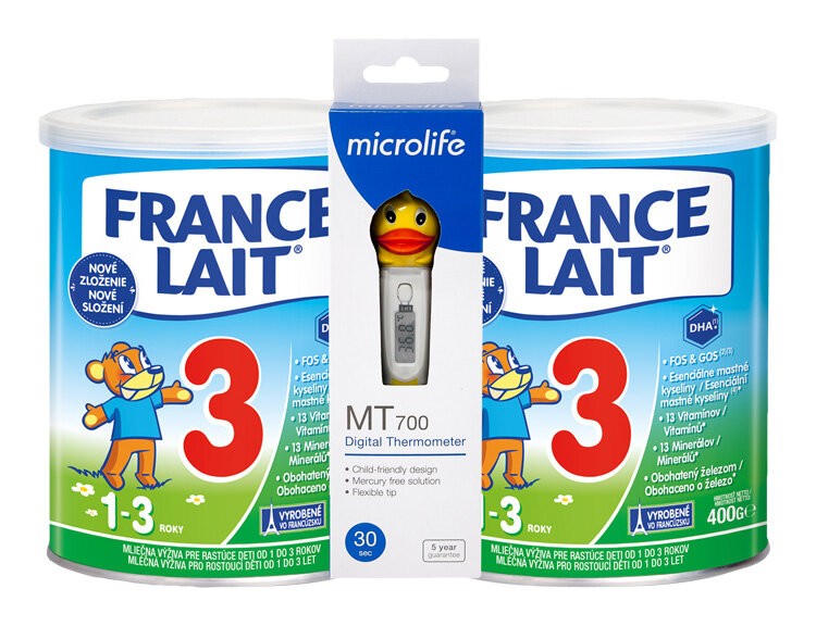 FRANCE LAIT 3 Duo + Teploměr dig.Microlife MT 700 Dětský