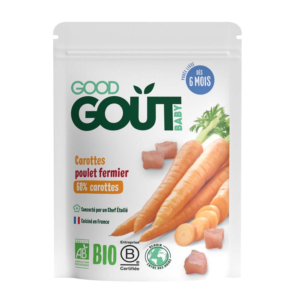 GOOD GOUT BIO Mrkev s farmářským kuřátkem 3x190 g