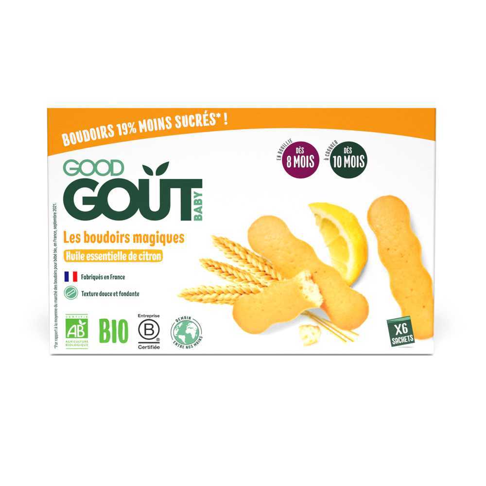 GOOD GOUT BIO Piškoty s esenciálním citronovým olejem 3 x 120 g