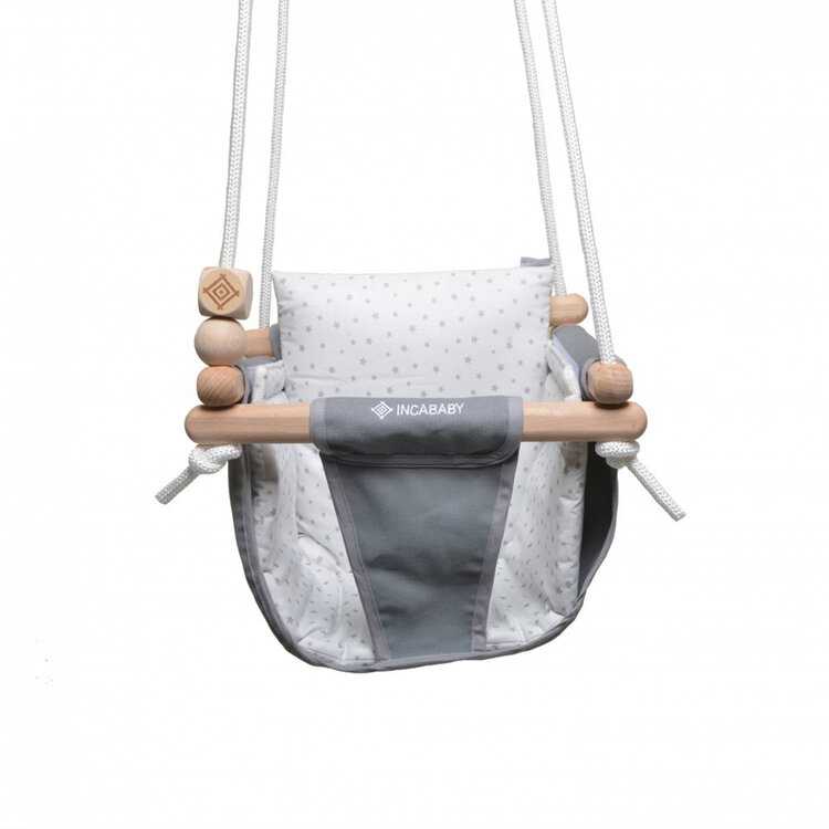 INCABABY Houpačka Junior Swing Grey Stars