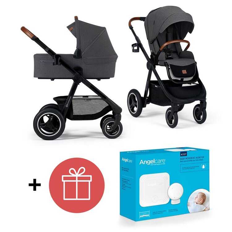 KINDERKRAFT Kočárek Everyday 2v1 Black Dark Grey + ANGELCARE AC027 Monitor pohybu dechu ZDARMA