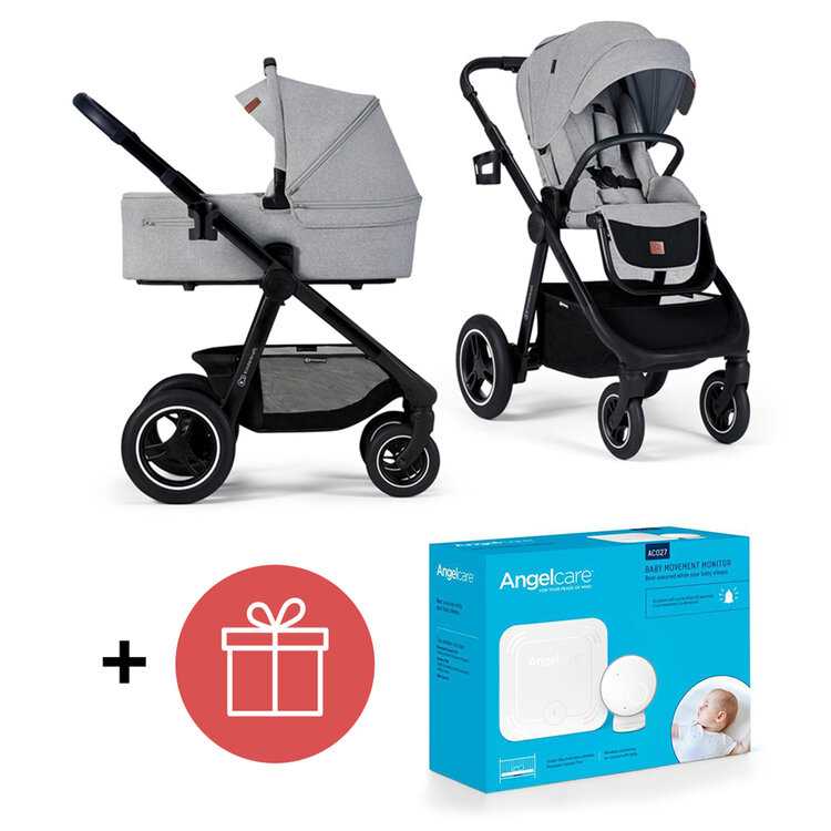 KINDERKRAFT Kočárek Everyday 2v1 Light Grey + ANGELCARE AC027 Monitor pohybu dechu ZDARMA