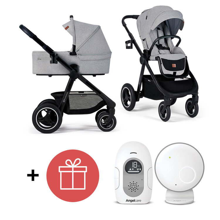 KINDERKRAFT Kočárek Everyday 2v1 Light Grey + ANGELCARE AC110 Audio chůvička ZDARMA