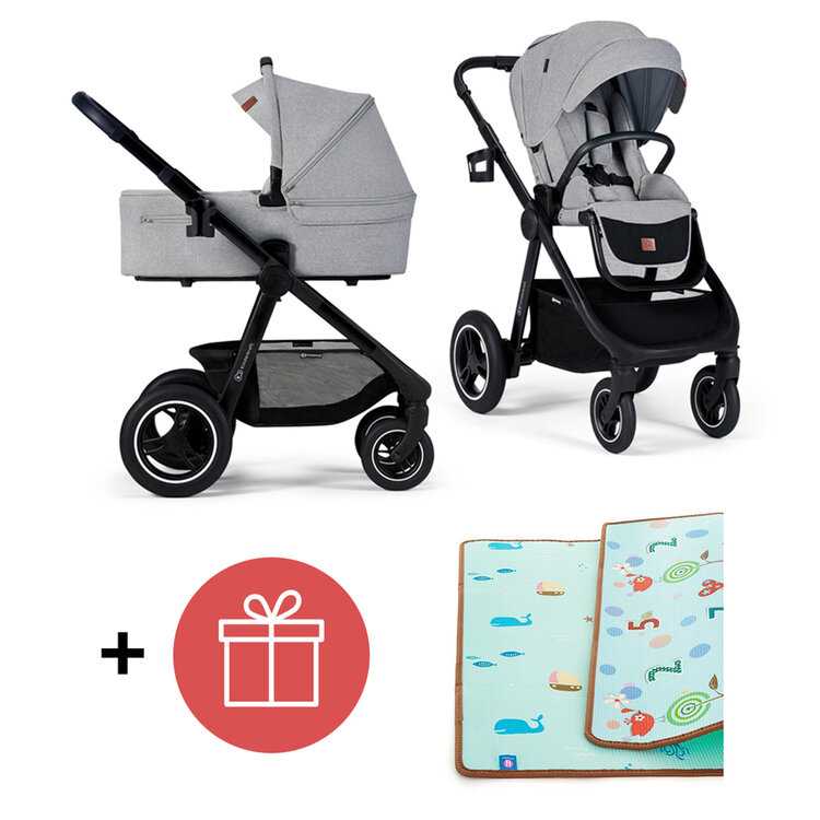 KINDERKRAFT Kočárek Everyday 2v1 Light Grey + PETITE&MARS Podložka na hraní Joy Nature ZDARMA