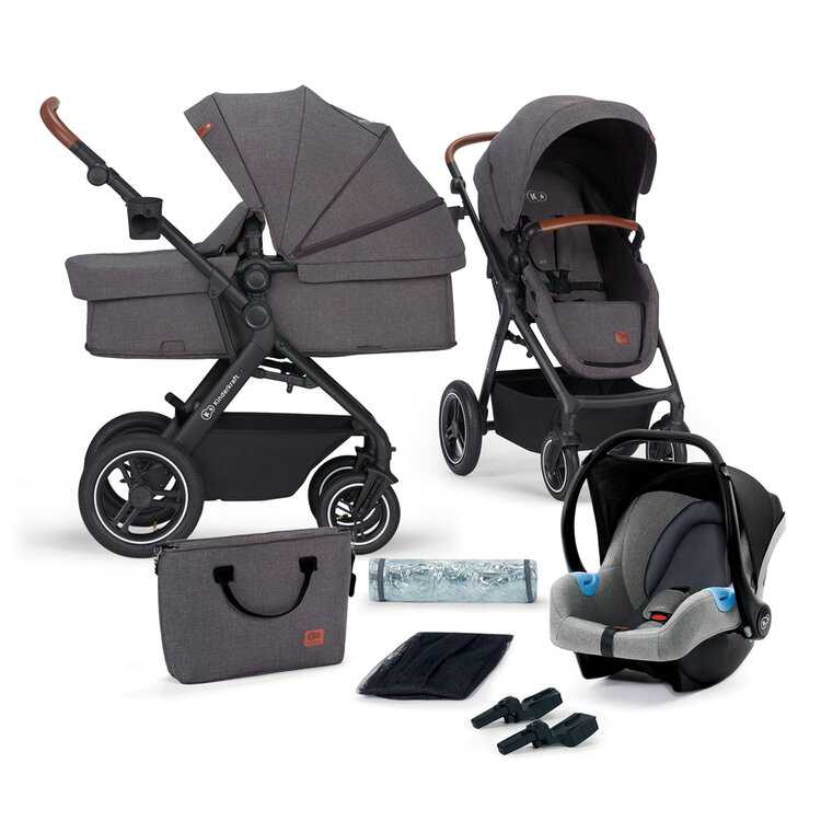 KINDERKRAFT Kočárek kombinovaný B-tour Lite 3v1 Dark Grey