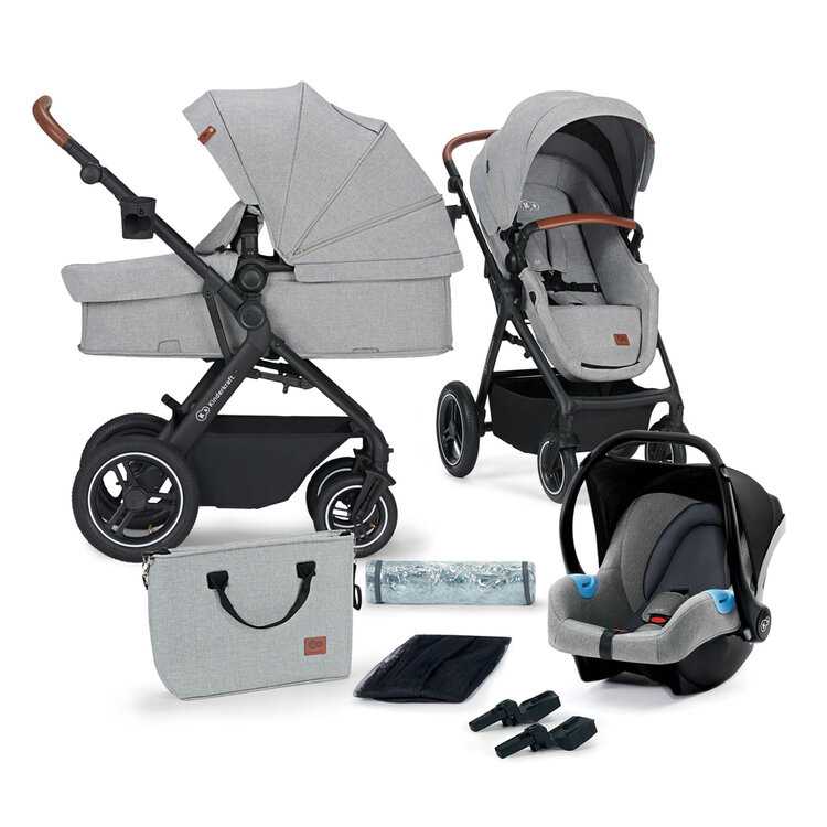 KINDERKRAFT Kočárek kombinovaný B-tour Lite 3v1 Light Grey