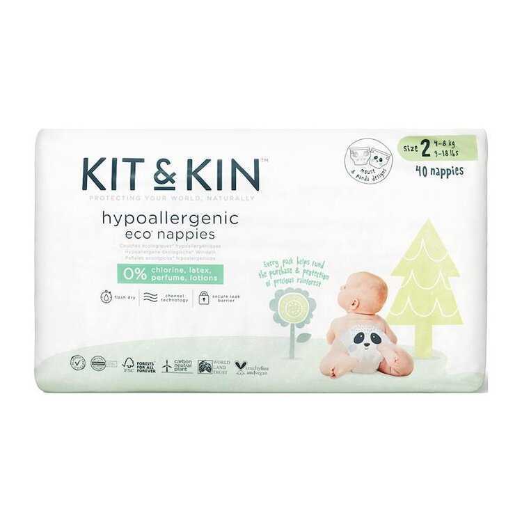 KIT & KIN Pleny jednorázové eko 2 (4-8 kg) 40 ks