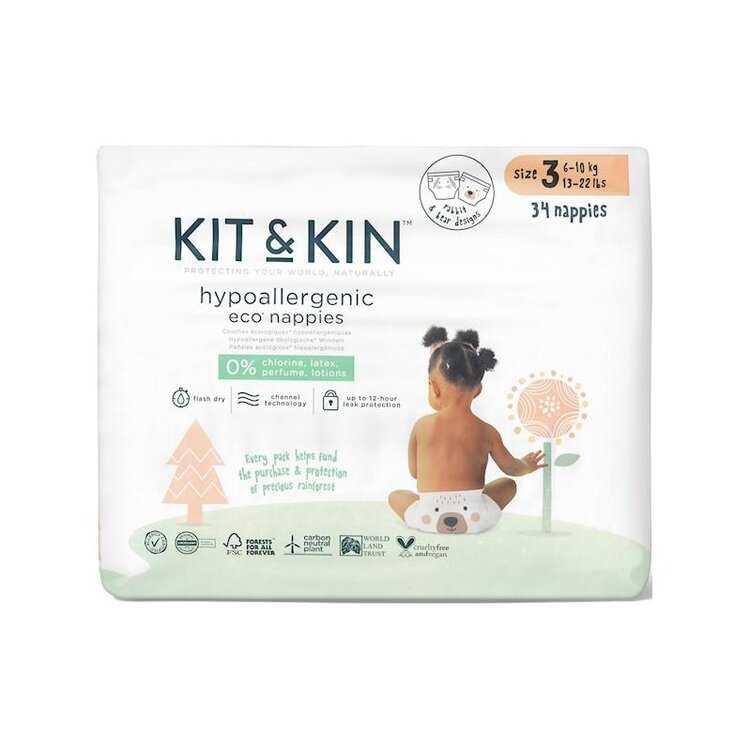 KIT & KIN Pleny jednorázové eko 3 (6-10 kg) 34 ks