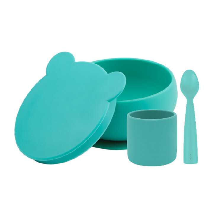 MINIKOIOI Set na stolování BLW I - Aqua Green