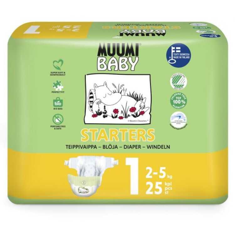 MUUMI Baby Straters Pleny jednorázové 1 (2-5 kg) 25 ks