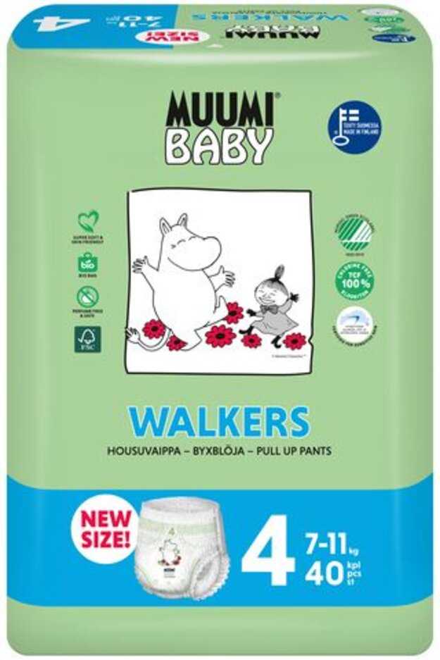 MUUMI Baby Walkers Kalhotky plenkové jednorázové 4 (7-11 kg) 40 ks