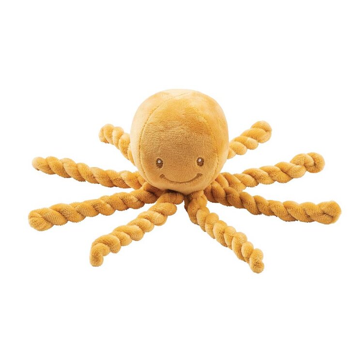 NATTOU První hračka pro miminka chobotnička PIU PIU Lapidou okrová 0m +