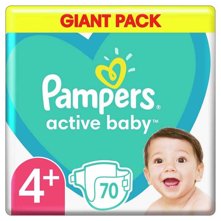 PAMPERS Active Baby Pleny jednorázové 4+ (10-15 kg) 70 ks - GIANT PACK