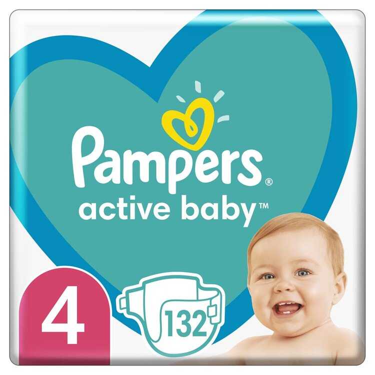 PAMPERS Active Baby Pleny jednorázové 4 9-14 kg 132 ks