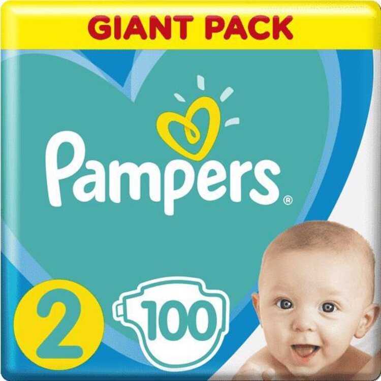 PAMPERS New Baby-Dry Pleny jednorázové 2 (4-8 kg) 100 ks - GIANT PACK