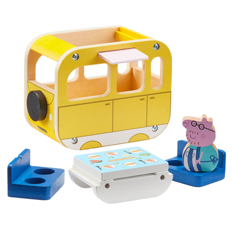 PEPPA PIG Karavan dřevěný + figurka Tatínek