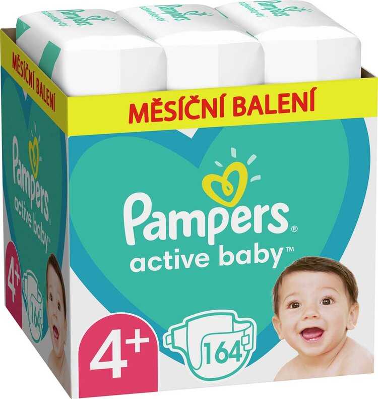 Pampers Active Baby 4+ 10-15 kg 164 ks