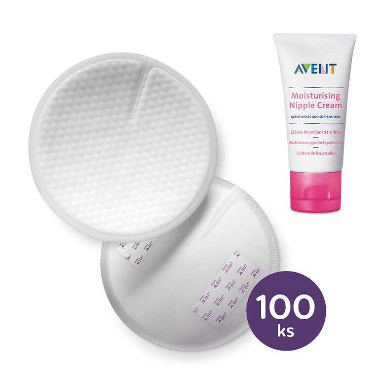 Philips AVENT Krém na bradavky 30 ml + Prsní vložky jednorázové 100 ks