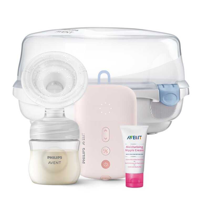 Philips AVENT Odsávačka mateřského mléka elek. SCF395/11 + MW Sterilizator + Krém na bradavky 30 ml