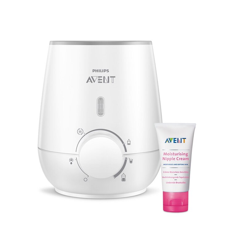 Philips AVENT Ohřívač lahví a dětské stravy rychlý SCF355/09 + Krém na bradavky 30 ml