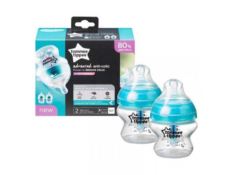 TOMMEE TIPPEE Kojenecká láhev Advanced Anti-Colic 150 ml 0m+ 2 ks