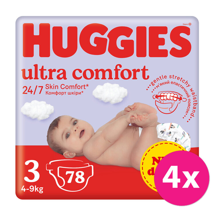 4x HUGGIES® Pleny jednorázové Ultra Comfort Jumbo 3