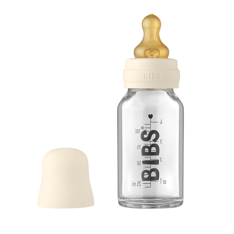 Bibs Baby Bottle skleněná láhev Ivory 110 ml