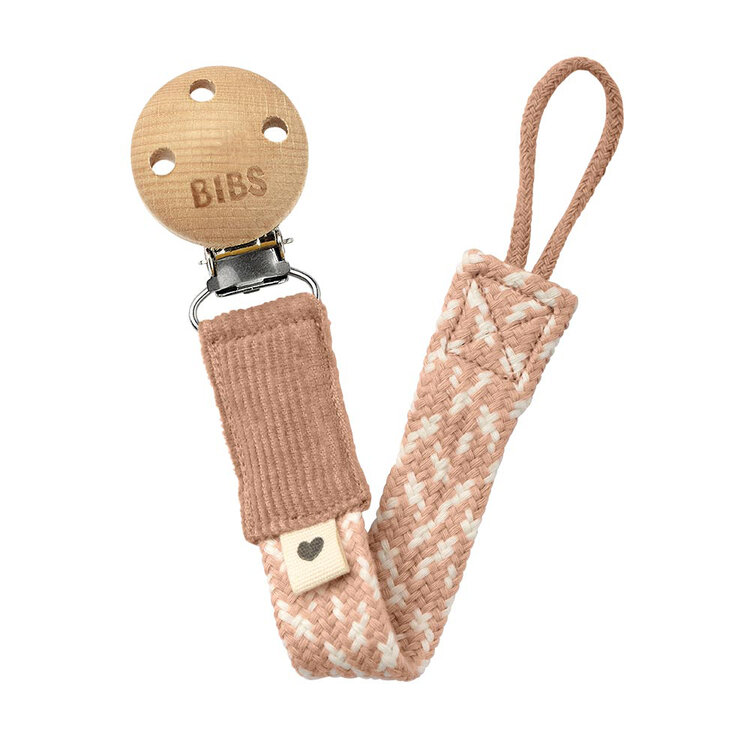 Bibs Paci Braid klip na dudlík blush ivory