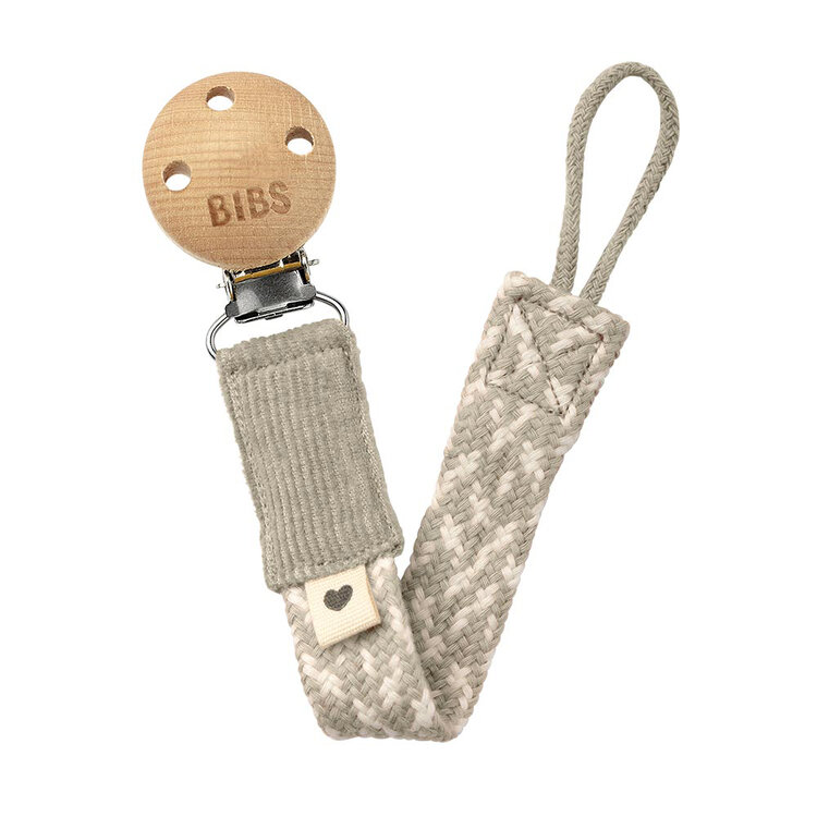 Bibs Paci Braid klip na dudlík sand ivory