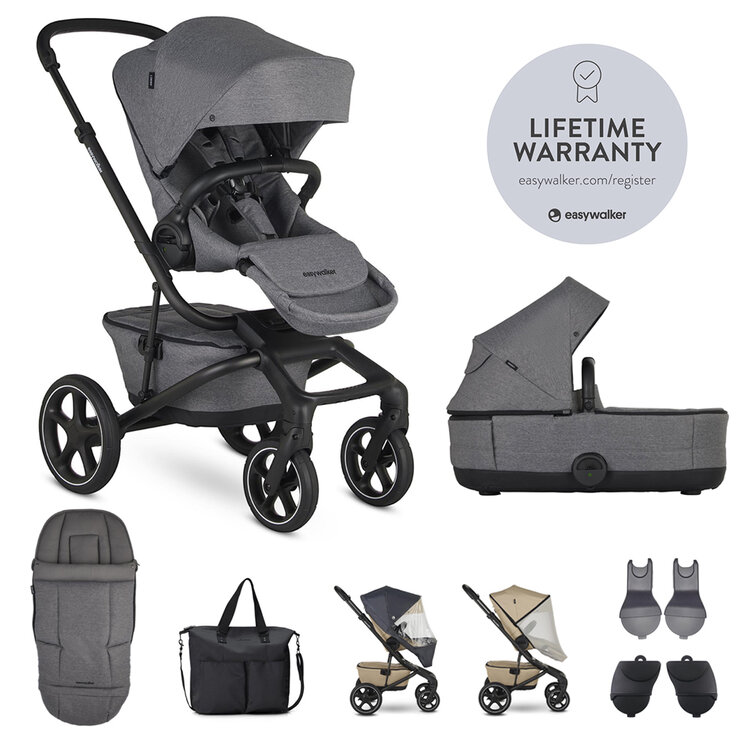 EASYWALKER SET XXL kočárek kombinovaný Jimmey Iris Grey s příslušenstvím