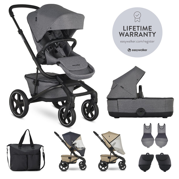 EASYWALKER Set XL kočárek kombinovaný Jimmey Iris Grey s příslušenstvím