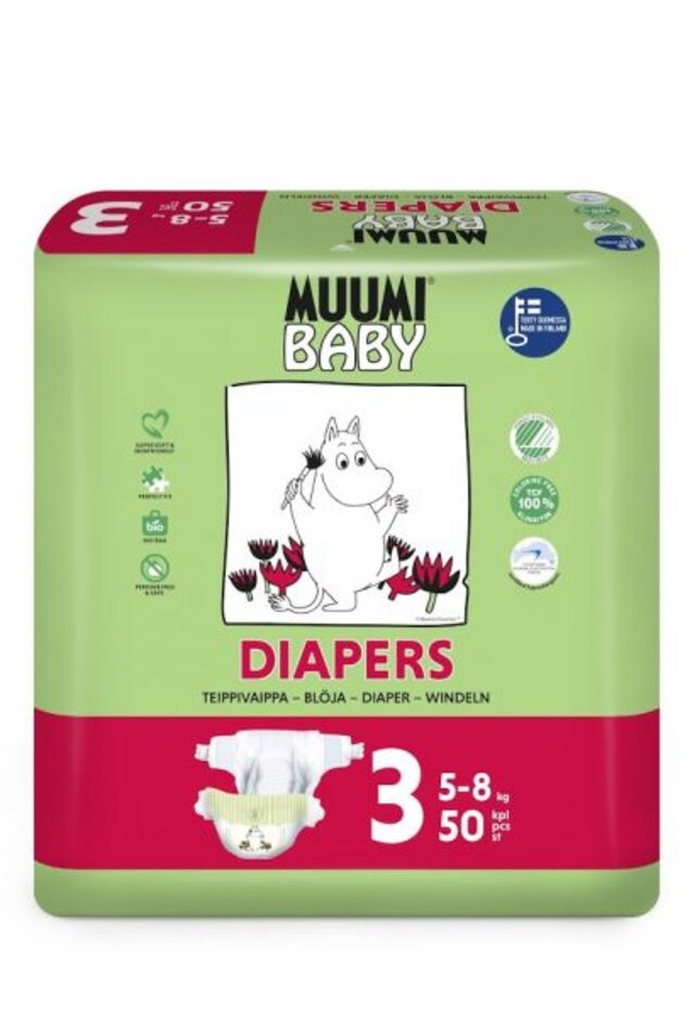 MUUMI Baby Pleny jednorázové 3 (5-8 kg) 50 ks