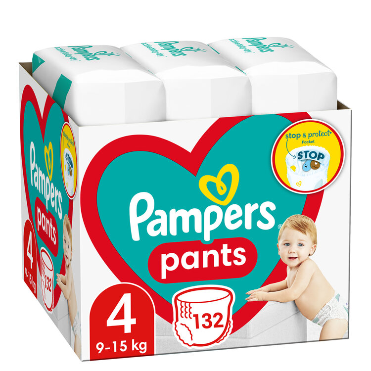PAMPERS Pants kalhotky plenkové 4 (132 ks) 9-15 kg