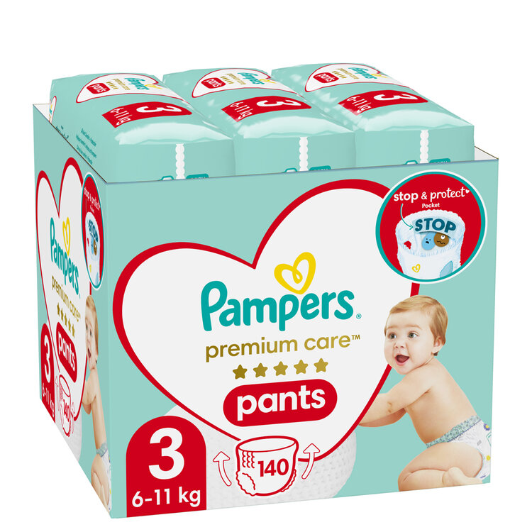 PAMPERS Premium Care plenkové kalhotky 3 (140 ks)