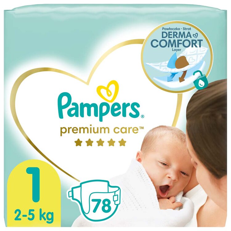 Pampers Premium Care 1 NEWBORN 2-5 kg 78 ks