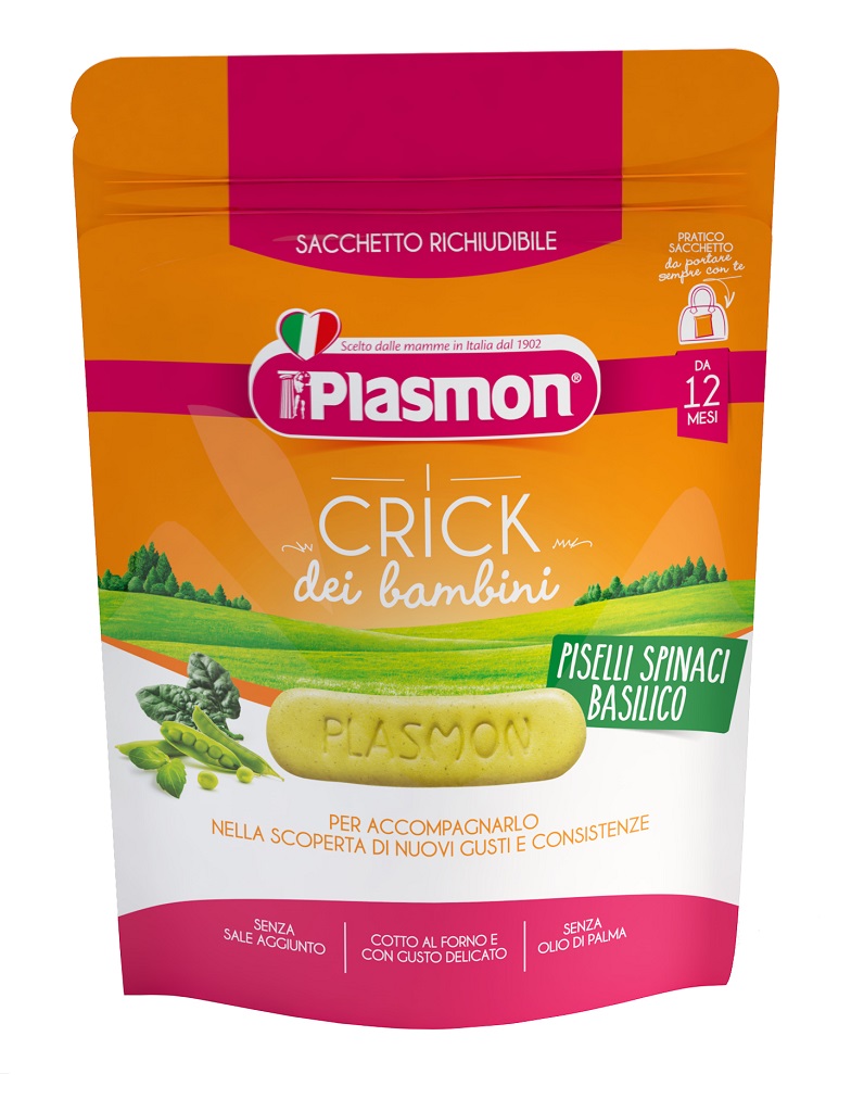 6x PLASMON Sušenky zeleninové Crick špenát