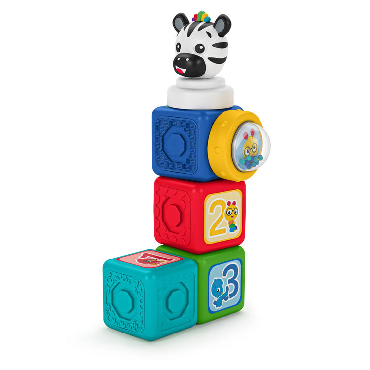 BABY EINSTEIN Connectables Hračka magnetické kostky s aktivitami Add & Stack 6 ks