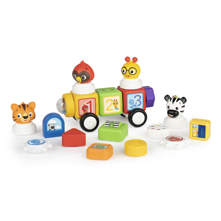 BABY EINSTEIN Connectables Hračka magnetické kostky s aktivitami Click & Create 20 ks